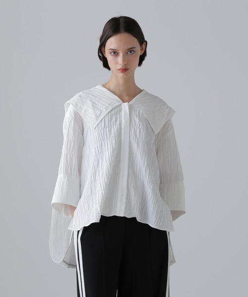 ADORE◇シュリンクWジャガードジャケット/ブルゾン/38/レーヨン/BLK