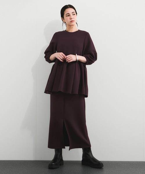 値下げ美品＊ADAM ET ROPE＊センターパイピング＊ツイードタイトスカート ADAM ET ROPÉ FEMME(アダム エ ロペ ファム) / 【WEB限定