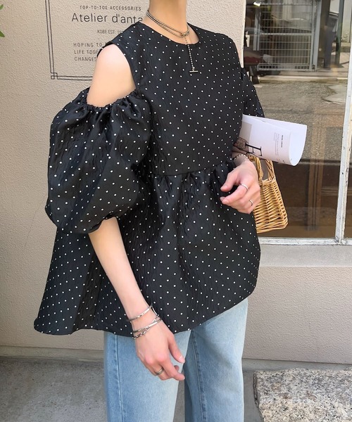 「KOBE LETTUCE」 半袖チュニック M ネイビー レディース_画像3