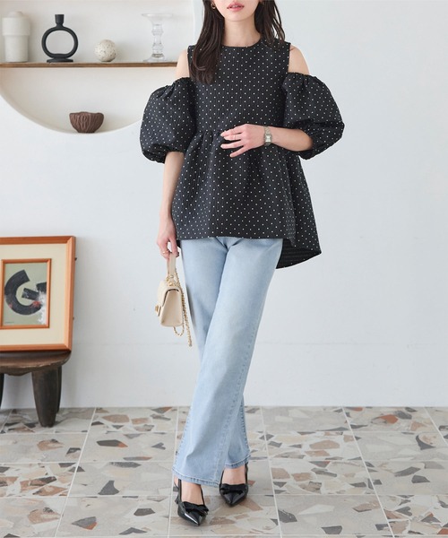 「KOBE LETTUCE」 半袖チュニック M ネイビー レディース_画像5