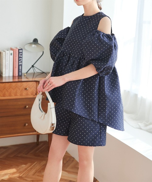 「KOBE LETTUCE」 半袖チュニック M ネイビー レディース_画像9