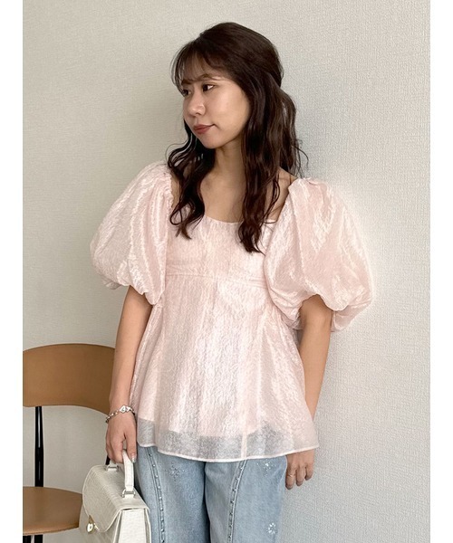 「LILY BROWN」 半袖ブラウス ONE SIZE ベージュ レディース_画像2