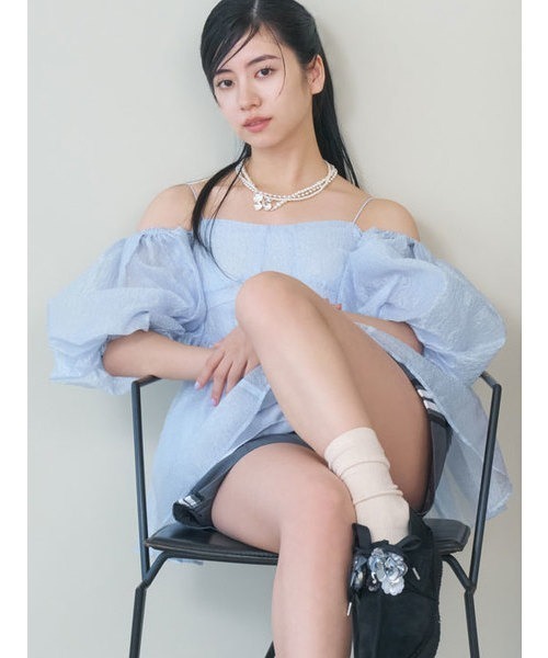 「LILY BROWN」 半袖ブラウス ONE SIZE ベージュ レディース_画像3