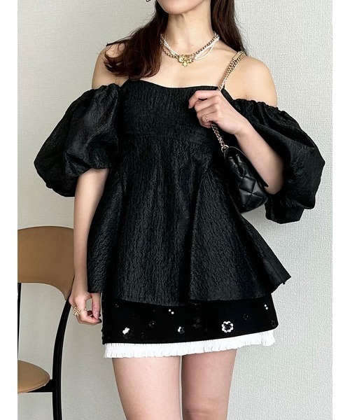 「LILY BROWN」 半袖ブラウス ONE SIZE ベージュ レディース_画像5