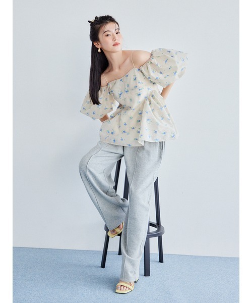 「LILY BROWN」 半袖ブラウス ONE SIZE ベージュ レディース_画像6