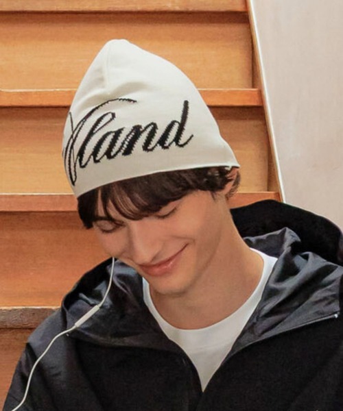 ALAND ニット帽 ニットキャップ 「UNISEX」ALAND／ショートロゴ