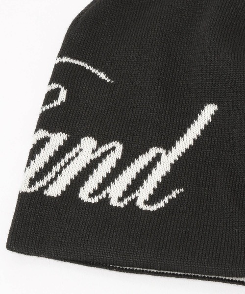 VALLAD ロゴ入りニット帽　ホワイト/ブラック VALLAD / バラッド × JOE / CIRCLE LOGO BEANIE（ニットキャップ