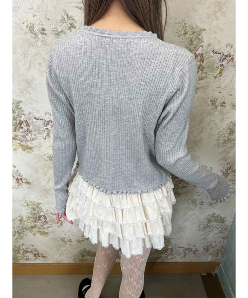 ミニフリルニットカーディガン UNITED ARROWS（ユナイテッドアローズ）の「ミニフリル ニット