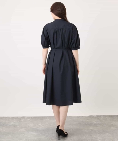 「OFUON le MK」 半袖ワンピース 36 ネイビー レディース_画像4