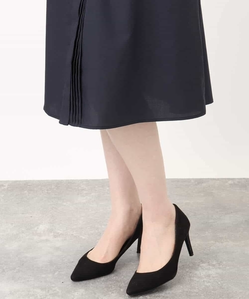 「OFUON le MK」 半袖ワンピース 36 ネイビー レディース_画像8