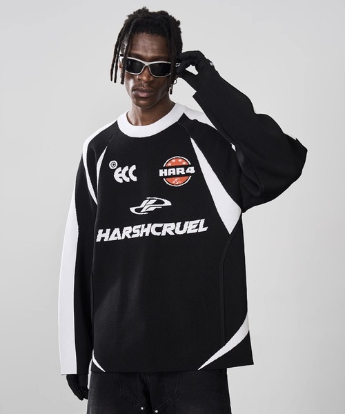 「HARSH AND CRUEL」 長袖ニット X-LARGE ブラック メンズ_画像4