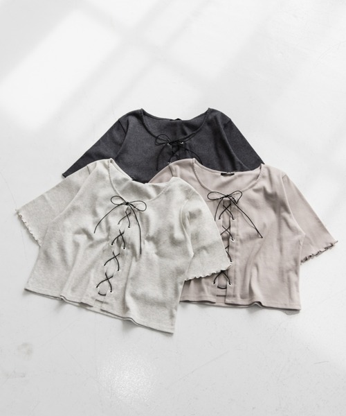 「CLETTE」 半袖カットソー 4L チャコールグレー レディース_画像8