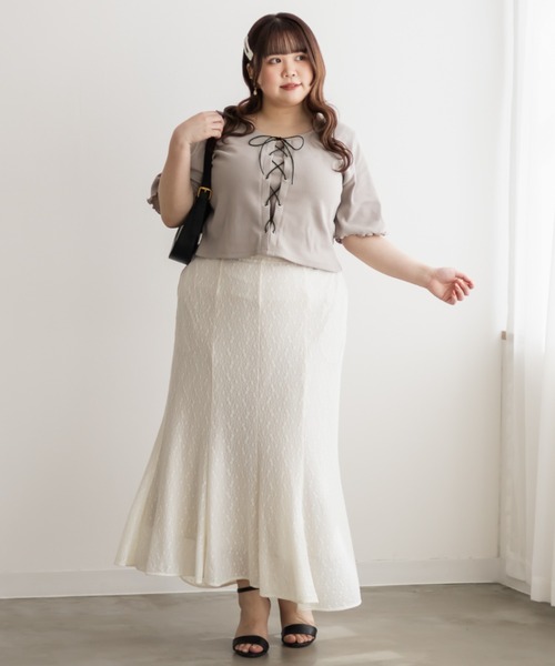 「CLETTE」 半袖カットソー 4L チャコールグレー レディース_画像9
