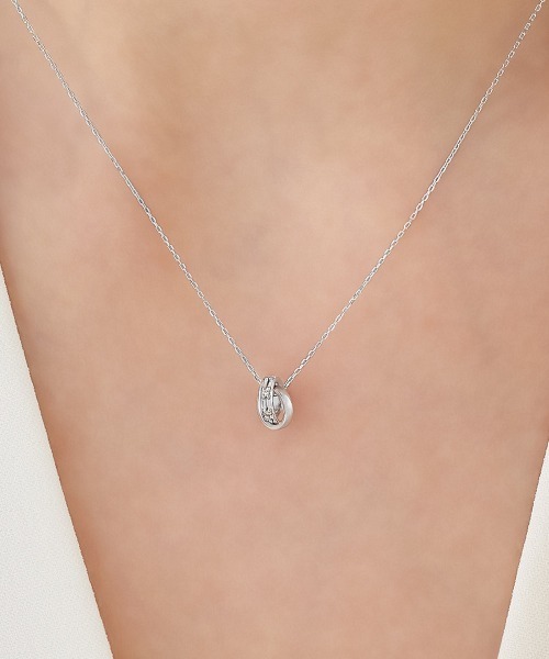 4℃（ヨンドシー） ネックレス K10ホワイトゴールド ダブルループ