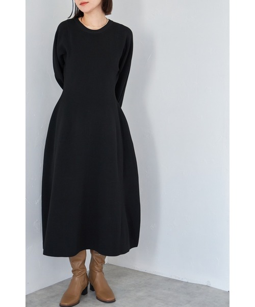 【未使用・新品・タグ付き】ブラック ニットワンピース FREE miette（ミエット） ニットワンピース FREE ブラック レディース