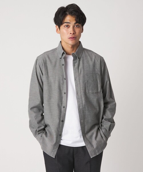 A DAY IN THE LIFE シャツ コットン ネル ボタンダウンシャツ-イージー