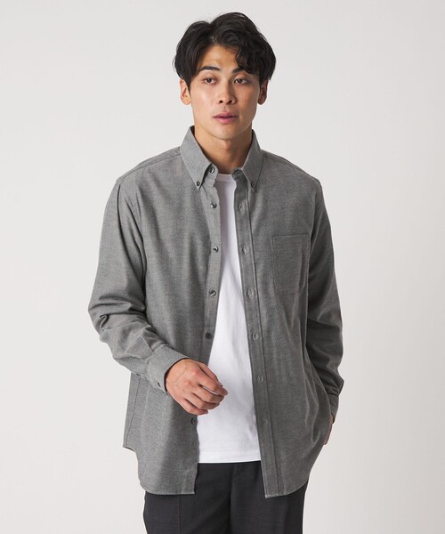 A DAY IN THE LIFE シャツ コットン ネル ボタンダウンシャツ-イージー