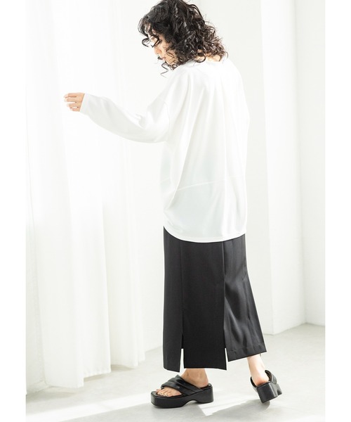 「OSMOSIS」 「loab」長袖カットソー ONE SIZE グレー レディース_画像3