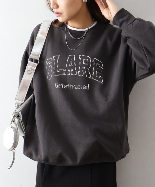 SpRay（スプレイ） トレーナー スウェット 裏起毛スタッズスウェット