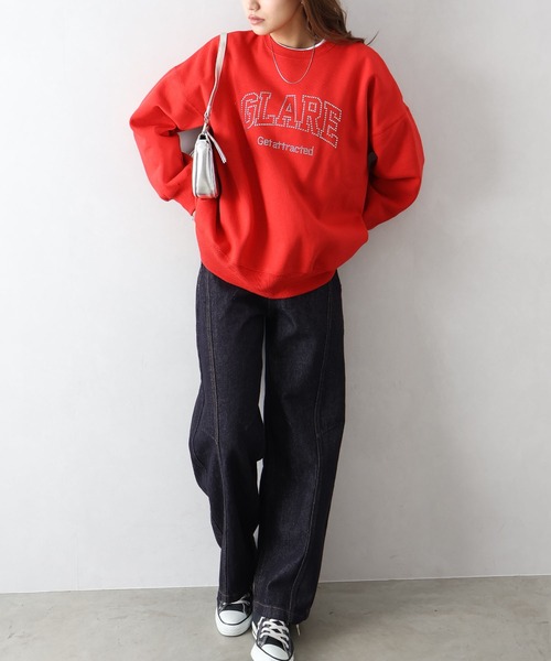 SpRay（スプレイ） トレーナー スウェット 裏起毛スタッズスウェット