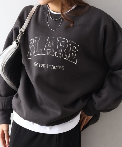 SpRay（スプレイ） トレーナー スウェット 裏起毛スタッズスウェット