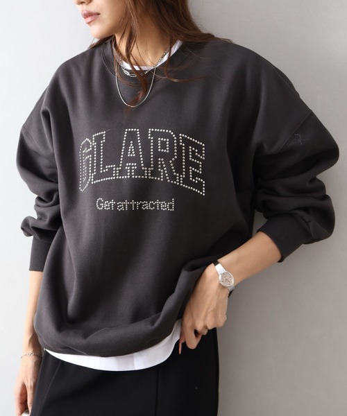 SpRay（スプレイ） トレーナー スウェット 裏起毛スタッズスウェット