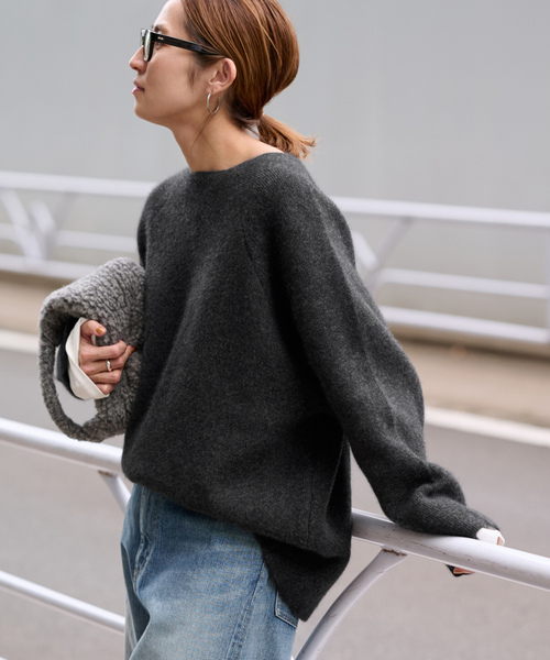 FRAMeWORK コットン接結CNニット グレー FRAMeWORK（フレームワーク）の「コットン接結CNニット（ニット