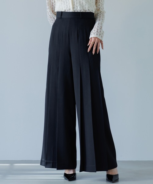 スラックス パンツ high waist pleated slacks（ハイウエストプリーツ