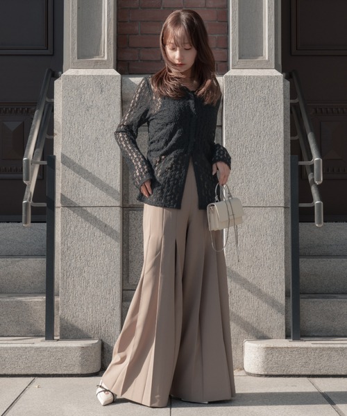 スラックス パンツ high waist pleated slacks（ハイウエストプリーツ