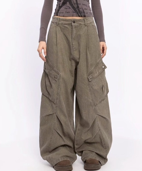 「almo」 カーゴパンツ MEDIUM グレー レディース_画像3