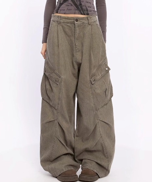 「almo」 カーゴパンツ MEDIUM グレー レディース_画像4