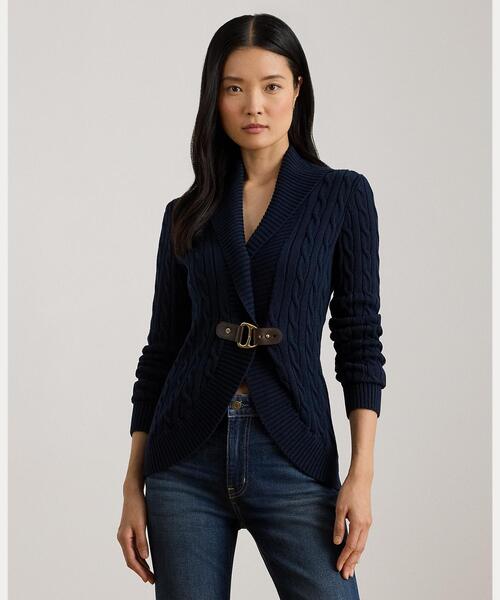 ポロ POLO RALPH LAUREN ショールカラー ケーブルニット カーディガン