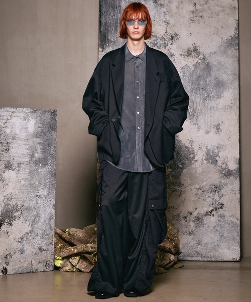 MAISON SPECIAL ワイド　カーゴパンツ　黒 MAISON SPECIAL（メゾンスペシャル） カーゴパンツ 「UNISEX」Cut-off