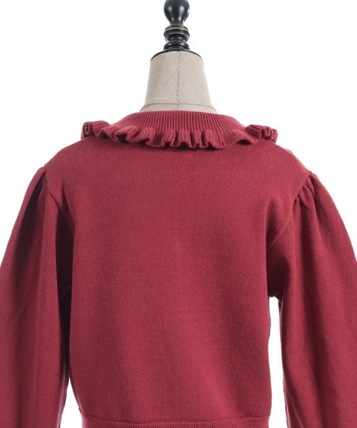 axes femme POETIQUE カーディガン 袖口レース衿付きニット