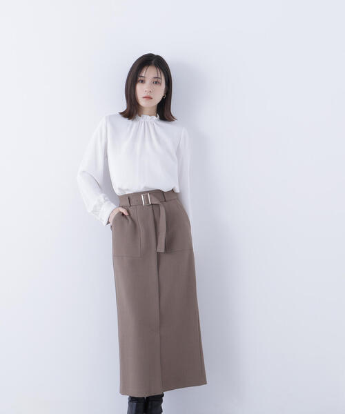 「NATURAL BEAUTY BASIC」 タイトスカート MEDIUM ブラウン レディース_画像3