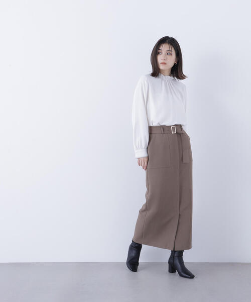 「NATURAL BEAUTY BASIC」 タイトスカート MEDIUM ブラウン レディース_画像5