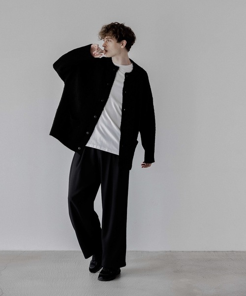 「remer」 ニットカーディガン LARGE ダークブルー メンズ_画像3