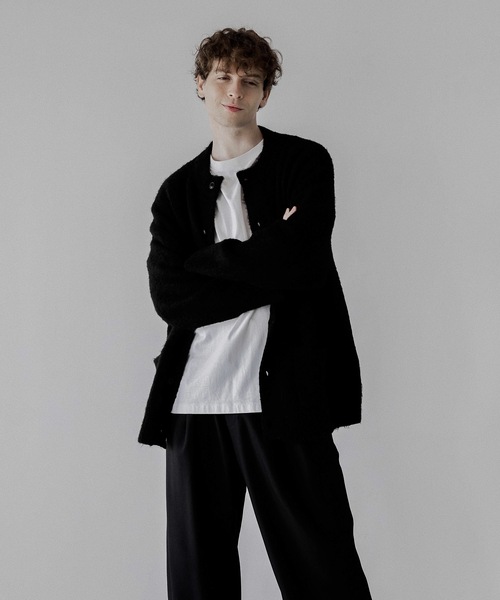 「remer」 ニットカーディガン LARGE ダークブルー メンズ_画像9