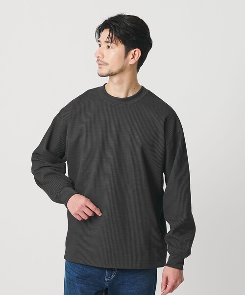 roku サーマルカットソー ブラック 6（ロク）の「＜6(ROKU)＞THERMAL V NECK 6SLEEVE 2/ｻｰﾏﾙ（Tシャツ