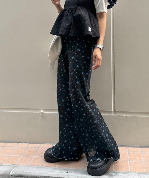 「HELLO.SANFRANCISCO」 イージーパンツ SMALL ブラック系その他 レディース_画像6