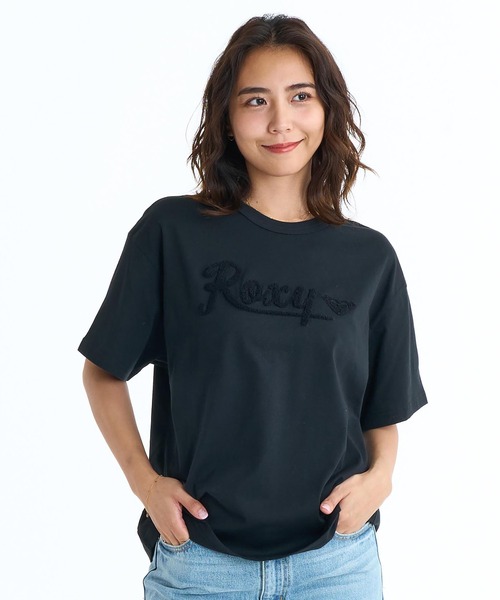 ROXY 半袖Tシャツ ブラック Lサイズ ROXY（ロキシー） tシャツ 半袖 半袖 Tシャツ ロゴ RST261095