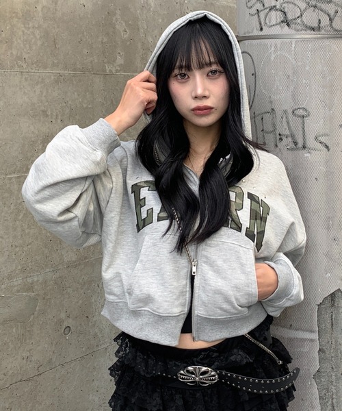 韓国 秋冬 ショート丈 ダブルジップ パーカー 羽織り オルちゃん レディース ta684p_01.jpg