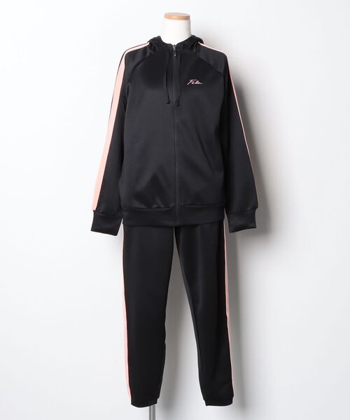 FILA（フィラ） セットアップジャージ M ブラック×ピンク レディース