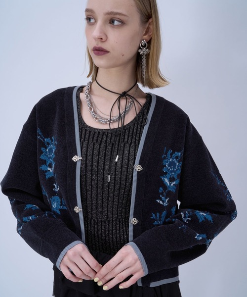 HARE（ハレ） カーディガン チャイナガラVニットカーディガン(HARE