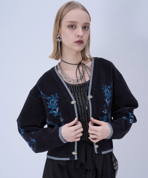 HARE（ハレ） カーディガン チャイナガラVニットカーディガン(HARE