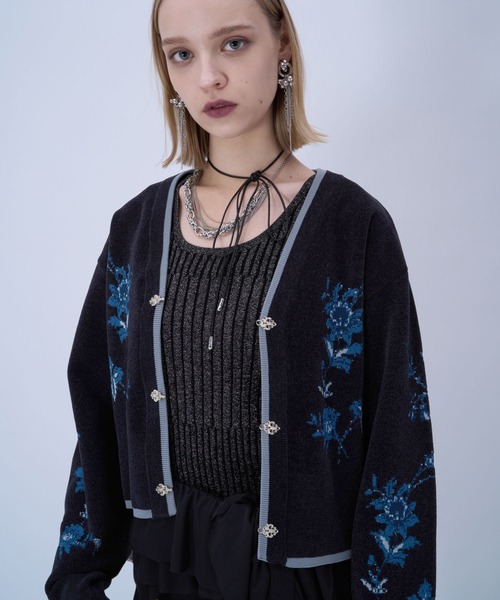 HARE（ハレ） カーディガン チャイナガラVニットカーディガン(HARE