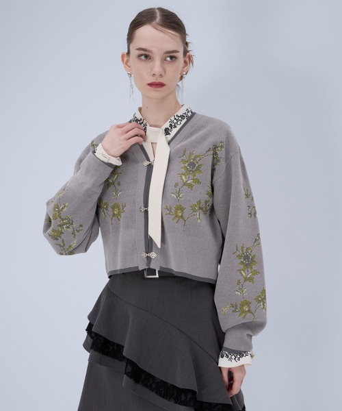 HARE（ハレ） カーディガン チャイナガラVニットカーディガン(HARE