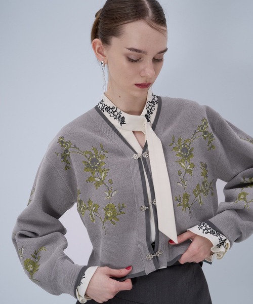 HARE（ハレ） カーディガン チャイナガラVニットカーディガン(HARE