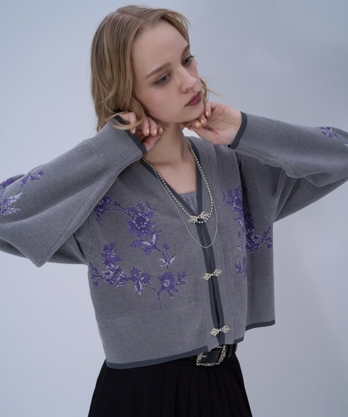 HARE（ハレ） カーディガン チャイナガラVニットカーディガン(HARE