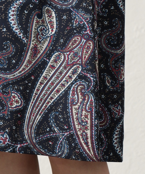 「TRANS WORK」 7分袖ワンピース 40 ネイビー レディース_画像5